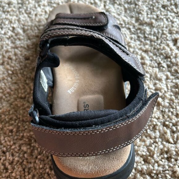 Vintage DOCKERS Brown leather strap‎ fisherman Sandals Men’s 8 - Picture 8 of 10